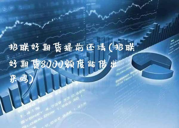 招联好期货提前还清(招联好期货8000额度能借出来吗)