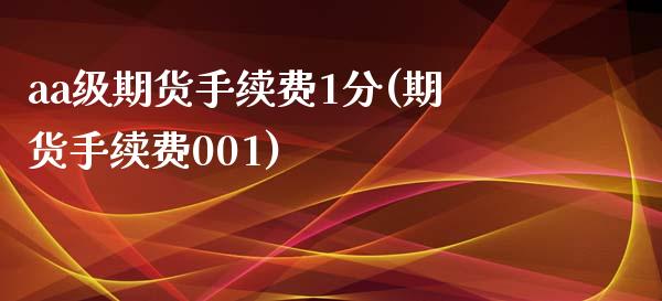 aa级期货手续费1分(期货手续费001)