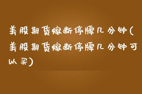 美股期货熔断停牌几分钟(美股期货熔断停牌几分钟可以买)_https://www.boyangwujin.com_黄金期货_第1张