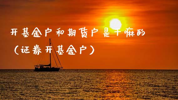 开基金户和期货户是干嘛的（证券开基金户）