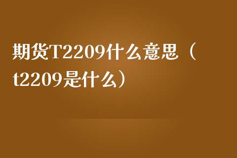 期货T2209什么意思（t2209是什么）_https://www.boyangwujin.com_纳指期货_第1张