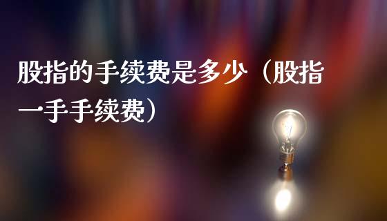 股指的手续费是多少（股指一手手续费）_https://www.boyangwujin.com_道指期货_第1张