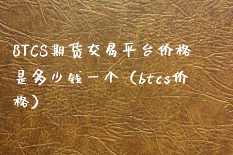 BTCS期货交易平台价格是多少钱一个（btcs价格）_https://www.boyangwujin.com_道指期货_第1张