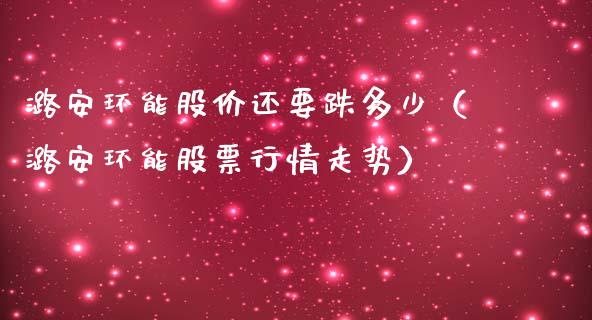 潞安环能股价还要跌多少（潞安环能股票行情走势）_https://www.boyangwujin.com_期货直播间_第1张