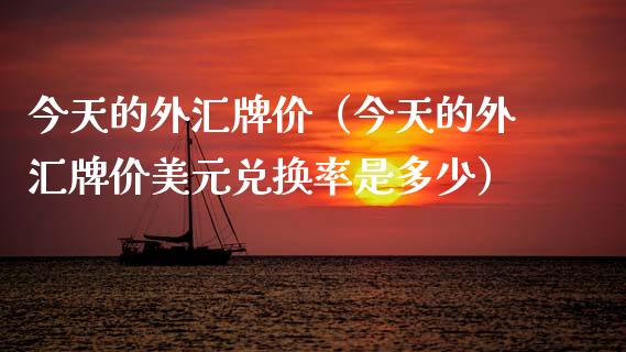 今天的外汇牌价（今天的外汇牌价美元兑换率是多少）