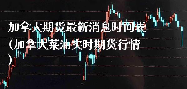 加拿大期货最新消息时间表(加拿大菜油实时期货行情)_https://www.boyangwujin.com_原油期货_第1张