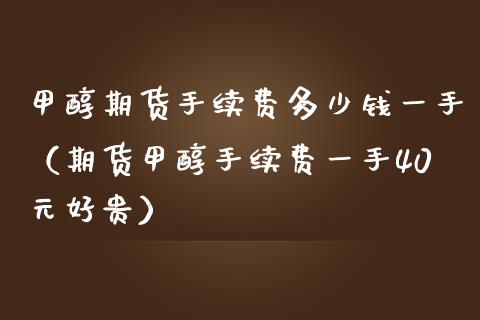 甲醇期货手续费多少钱一手（期货甲醇手续费一手40元好贵）_https://www.boyangwujin.com_白银期货_第1张