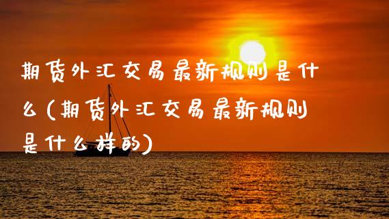 期货外汇交易最新规则是什么(期货外汇交易最新规则是什么样的)_https://www.boyangwujin.com_期货直播间_第1张