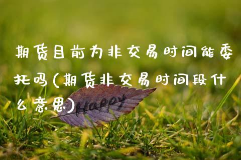 期货目前为非交易时间能委托吗(期货非交易时间段什么意思)