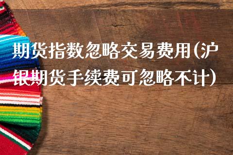 期货指数忽略交易费用(沪银期货手续费可忽略不计)