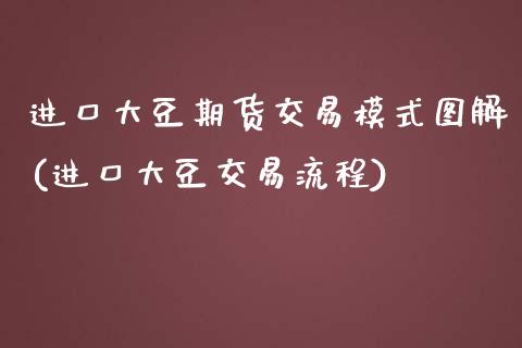 进口大豆期货交易模式图解(进口大豆交易流程)
