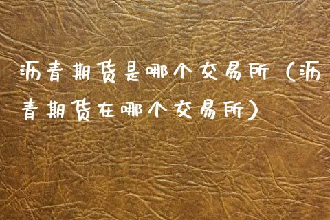 沥青期货是哪个交易所（沥青期货在哪个交易所）