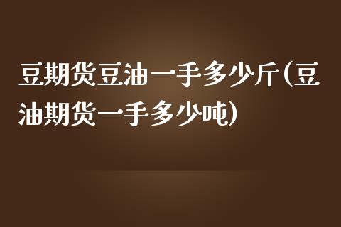 豆期货豆油一手多少斤(豆油期货一手多少吨)_https://www.boyangwujin.com_期货直播间_第1张