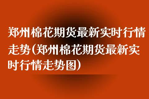 郑州棉花期货最新实时行情走势(郑州棉花期货最新实时行情走势图)_https://www.boyangwujin.com_黄金期货_第1张