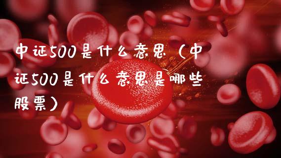 中证500是什么意思（中证500是什么意思是哪些股票）