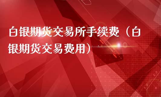 白银期货交易所手续费（白银期货交易费用）_https://www.boyangwujin.com_期货直播间_第1张