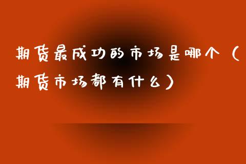 期货最成功的市场是哪个（期货市场都有什么）
