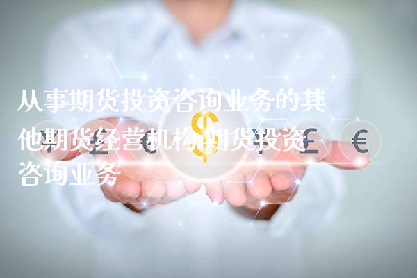 从事期货投资咨询业务的其他期货经营机构 期货投资咨询业务