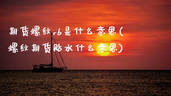 期货螺纹rb是什么意思(螺纹期货贴水什么意思)