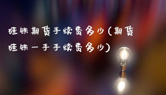 硅铁期货手续费多少(期货硅铁一手手续费多少)_https://www.boyangwujin.com_黄金期货_第1张