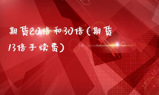 期货20倍和30倍(期货13倍手续费)
