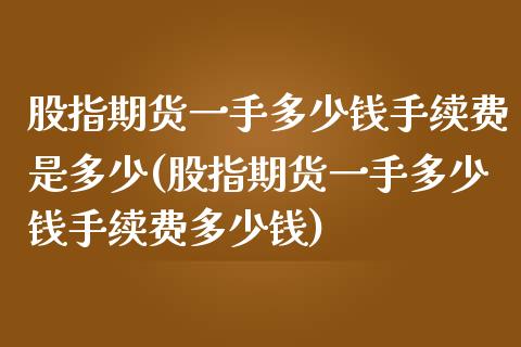 股指期货一手多少钱手续费是多少(股指期货一手多少钱手续费多少钱)_https://www.boyangwujin.com_期货直播间_第1张