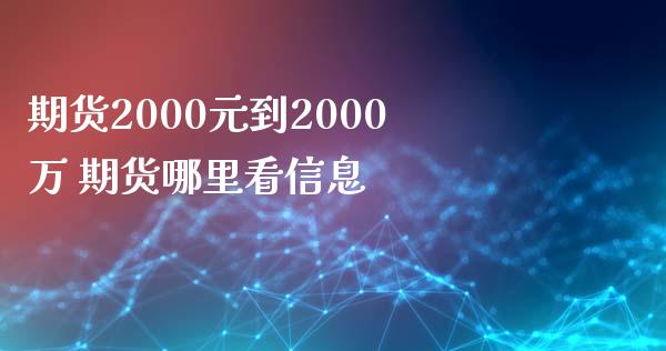 期货2000元到2000万 期货哪里看信息_https://www.boyangwujin.com_期货直播间_第1张