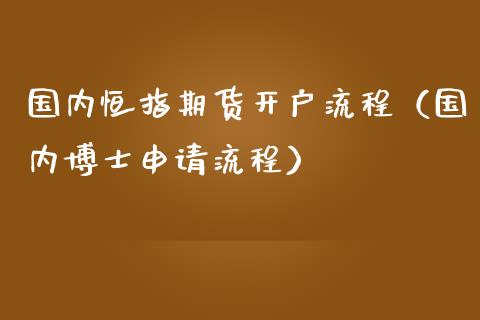 国内恒指期货开户流程（国内博士申请流程）
