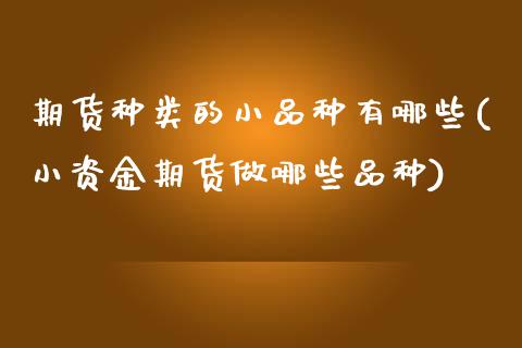 期货种类的小品种有哪些(小资金期货做哪些品种)