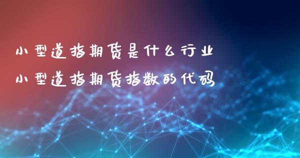 小型道指期货是什么行业 小型道指期货指数的代码