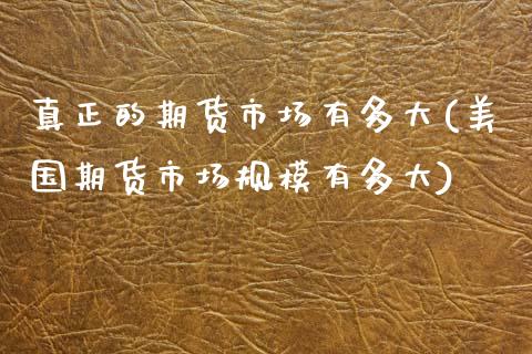 真正的期货市场有多大(美国期货市场规模有多大)