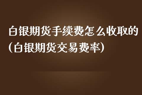 白银期货手续费怎么收取的(白银期货交易费率)_https://www.boyangwujin.com_恒生指数_第1张