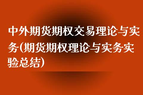中外期货期权交易理论与实务(期货期权理论与实务实验总结)_https://www.boyangwujin.com_期货直播间_第1张