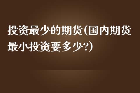 投资最少的期货(国内期货最小投资要多少?)