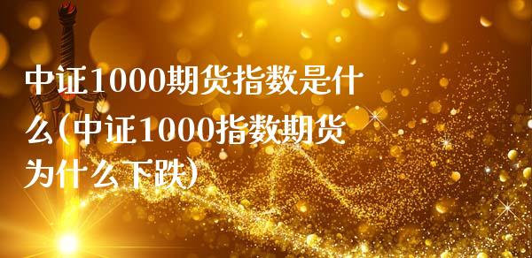中证1000期货指数是什么(中证1000指数期货为什么下跌)_https://www.boyangwujin.com_恒生指数_第1张