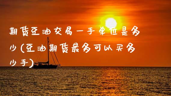 期货豆油交易一手单位是多少(豆油期货最多可以买多少手)