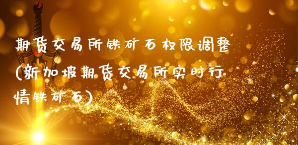 期货交易所铁矿石权限调整(新加坡期货交易所实时行情铁矿石)_https://www.boyangwujin.com_期货科普_第1张