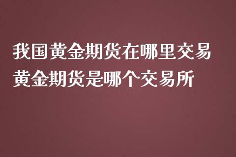 我国黄金期货在哪里交易 黄金期货是哪个交易所