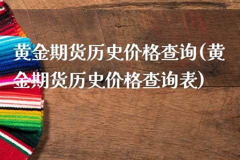 黄金期货历史价格查询(黄金期货历史价格查询表)_https://www.boyangwujin.com_纳指期货_第1张