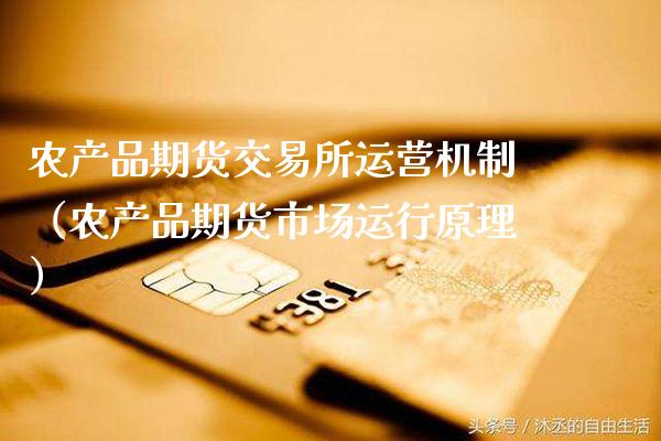 农产品期货交易所运营机制（农产品期货市场运行原理）_https://www.boyangwujin.com_期货直播间_第1张