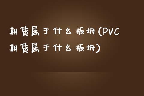 期货属于什么板块(PVC期货属于什么板块)_https://www.boyangwujin.com_期货直播间_第1张