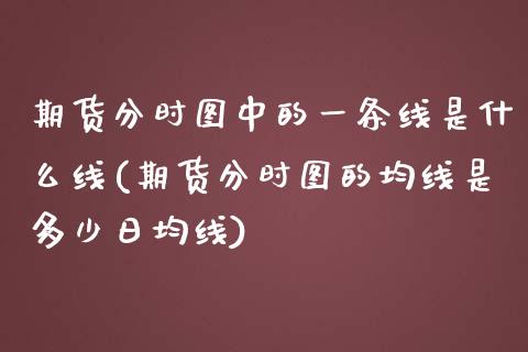 期货分时图中的一条线是什么线(期货分时图的均线是多少日均线)_https://www.boyangwujin.com_期货科普_第1张