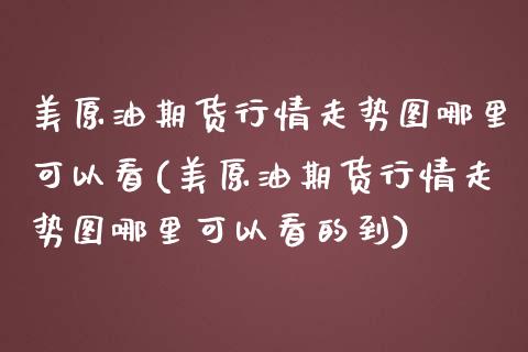 美原油期货行情走势图哪里可以看(美原油期货行情走势图哪里可以看的到)