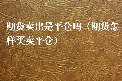 期货卖出是平仓吗（期货怎样买卖平仓）