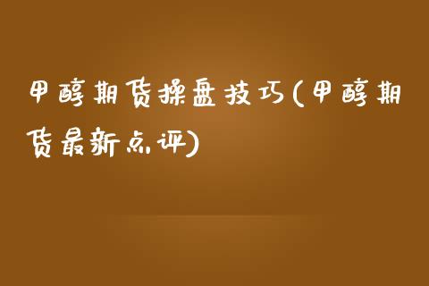 甲醇期货操盘技巧(甲醇期货最新点评)_https://www.boyangwujin.com_期货直播间_第1张