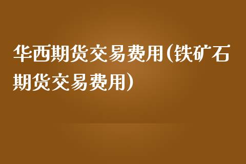 华西期货交易费用(铁矿石期货交易费用)