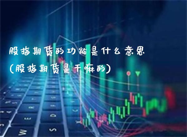股指期货的功能是什么意思(股指期货是干嘛的)_https://www.boyangwujin.com_期货直播间_第1张