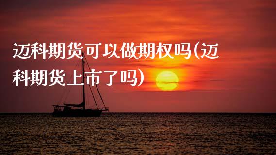 迈科期货可以做期权吗(迈科期货上市了吗)