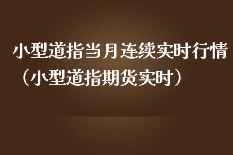 小型道指当月连续实时行情（小型道指期货实时）_https://www.boyangwujin.com_道指期货_第1张