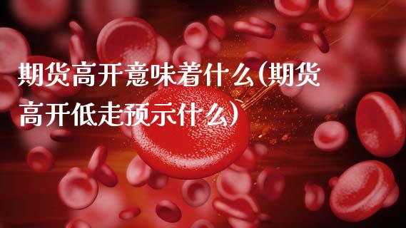 期货高开意味着什么(期货高开低走预示什么)_https://www.boyangwujin.com_道指期货_第1张